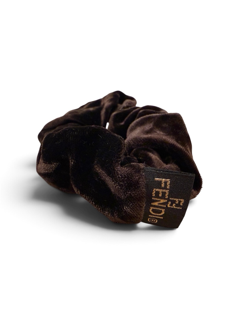FENDI ZUCCA SCRUNCHIE VELOUR DARK BROWN